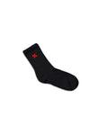 Kiban Black Socks - Red Embroidery